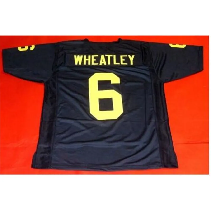 MIT Özel Erkekler Gençlik Kadınlar Vintage #6 Tyrone Wheatley Özel Michigan Wolverines Futbol Forması S-4XL veya Özel herhangi bir isim veya numara forması