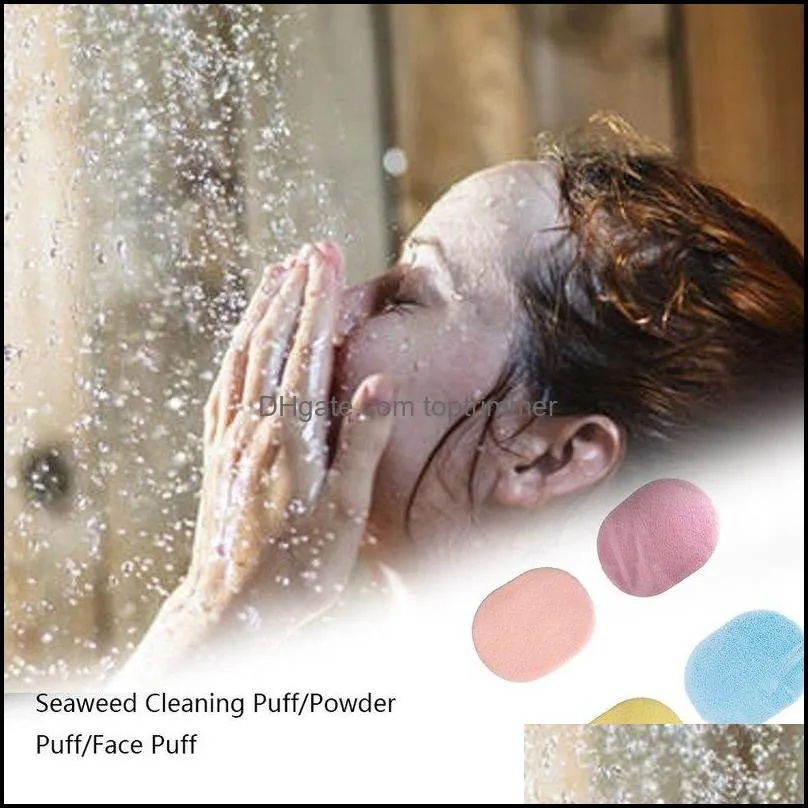 10pcs cleansing sponge puff face cleaning wash pad available soft makeup natural seaweed flutter 220615