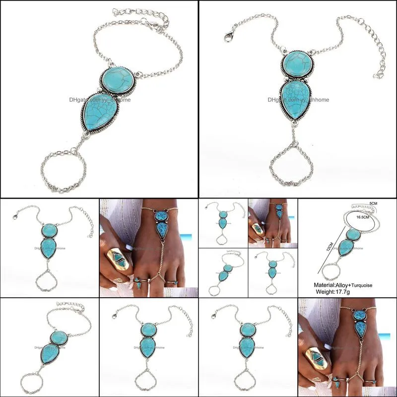 boho bracelet jewelry beach retro ethnic turquoise link bracelet hand jewelry bracelet jewelr yydhhome