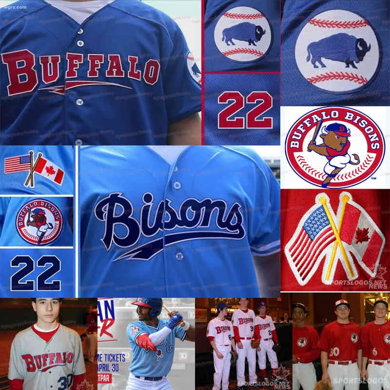 A3740 Cuatom 2022 Buffalo Bisons Alternate Jerseys Vladimir Guerrero Jr