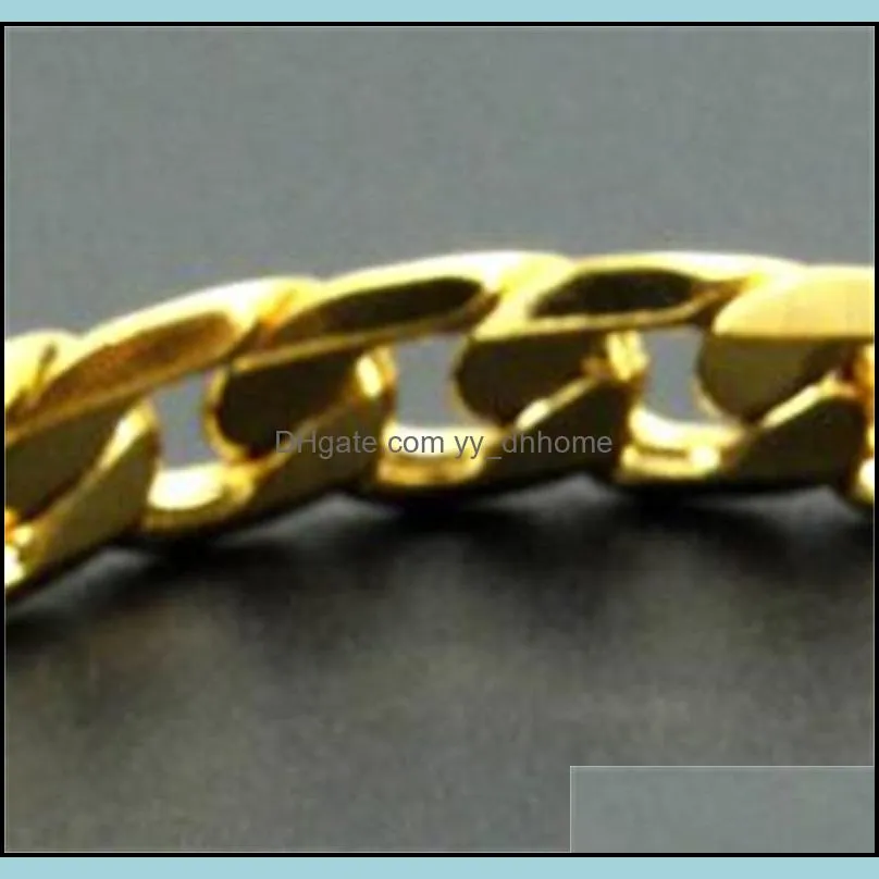 100% Stainless Steel Bracelet Chains Men Retro Jewelry 18K Gold Plated T and CO Curb Cuban 6/8/12 mm Width 8