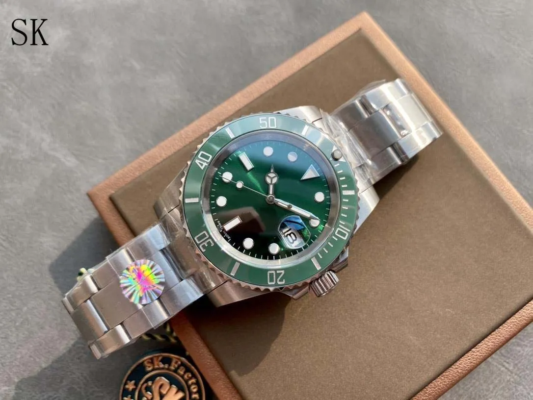 Роскошные зеленые часы -дизайнер часы мужской автоматический механический 904L из нержавеющей стали водонепроницаемой сапфир
