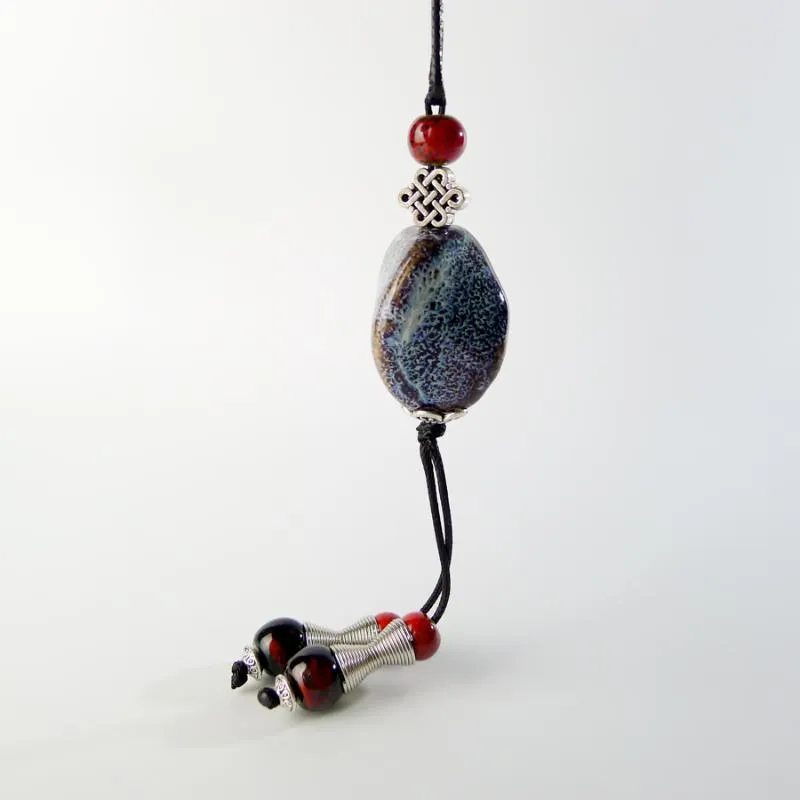 قلادات قلادة Jingdezhen الحجر الخزفي الشكل مجوهرات الحبل الطويل حبات DIY أزياء قلادة للنساء #EY218 PENDANT