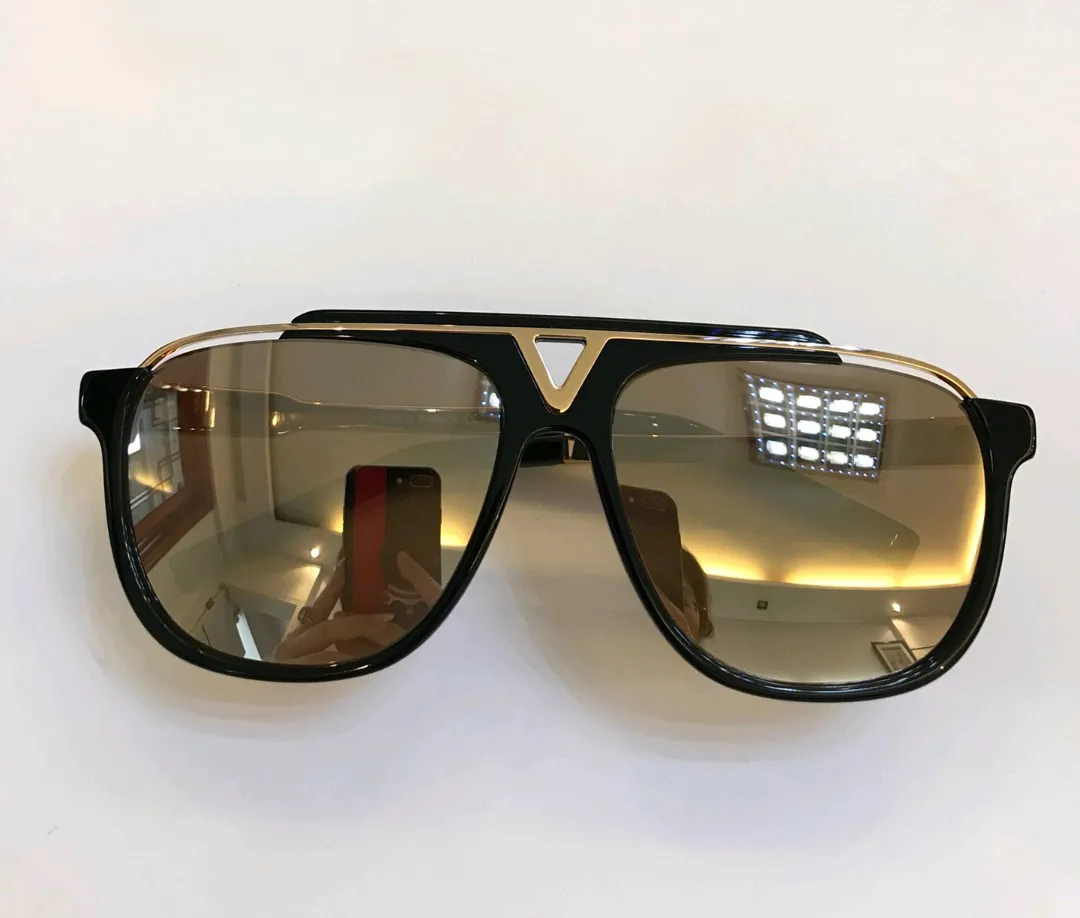 Mascot Sunglasses for men Gold Black/Golden Mirror Lens Men Designer Sun Glasses UV400 Protection Eyewear with Box