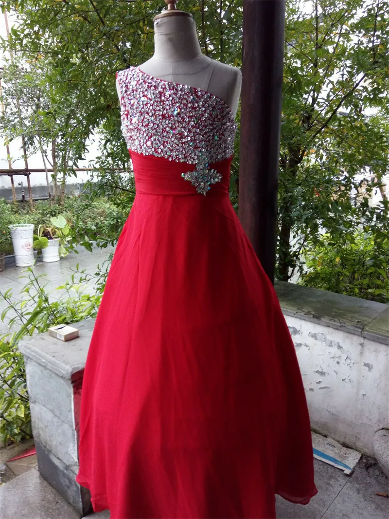 Beautiful little girl beauty pageant dress one shoulder beads dress PROM  dress custom size 2 4 6 8 10 12 14278D