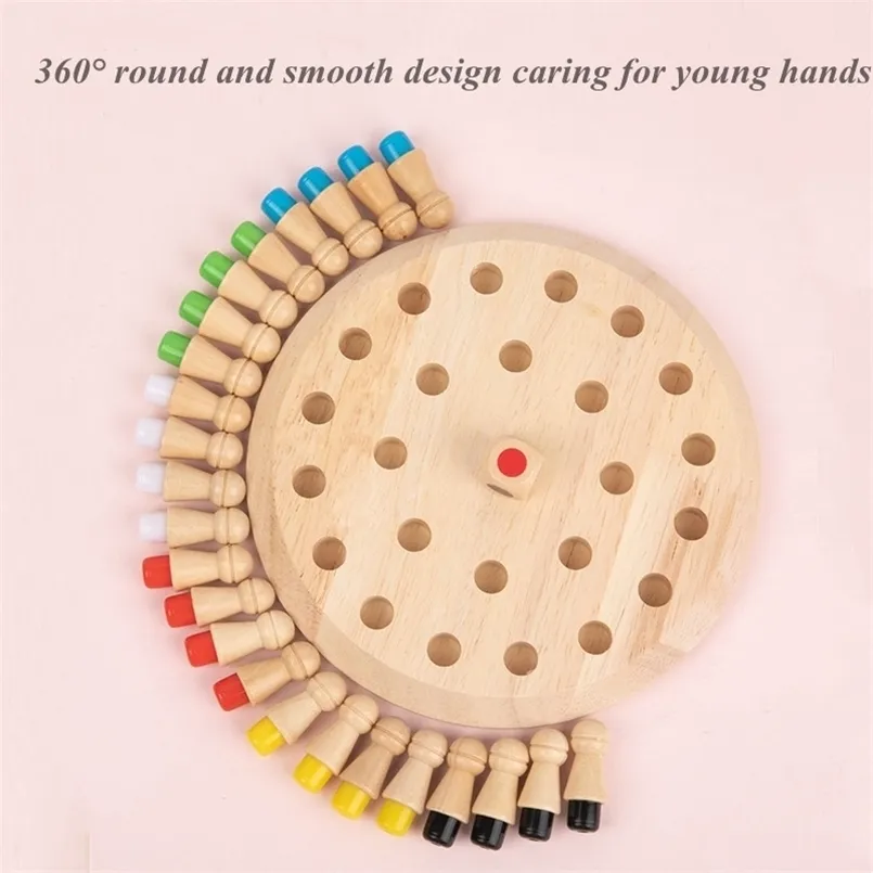 Bambini in legno Memory Match Stick Scacchi Fun Color Game Board Puzzle Eonal ToyAbilità cognitiva Giocattoli di apprendimento per bambini 220621