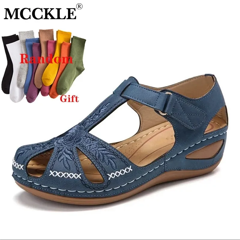 McCkle Kobiety Sandały Nowe letnie buty Kobieta Sandały plus size dla klinów Chaussure Femme Casual Gladiator Sandalen Dames Nowe 210226