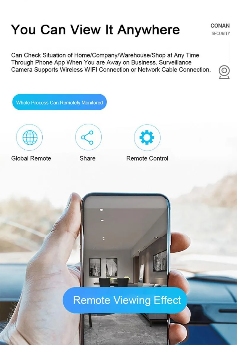 Камера для лампочки Wi-Fi Smart HD 1080P Home Security 360 ° Панорамная  камера Внутренний Двухсторонний Audio Baby Monitor Мобильный телефон  Удаленный ...