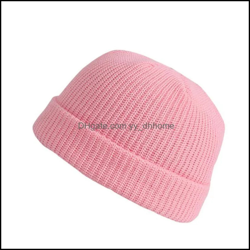 Hats, Scarves & Gloves Sets Unisex Fashion Warm Winter Cap Women Men Casual Solid Color Knitted Hat Cotton All-match Casquette 20211