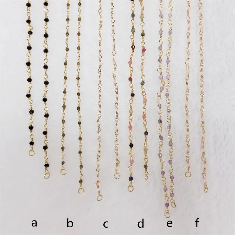Chaines WT-BFN019 Procurement Naturel Gem Perle chaîne délicate Double crochet DIY Collier Bijoux pour les femmes