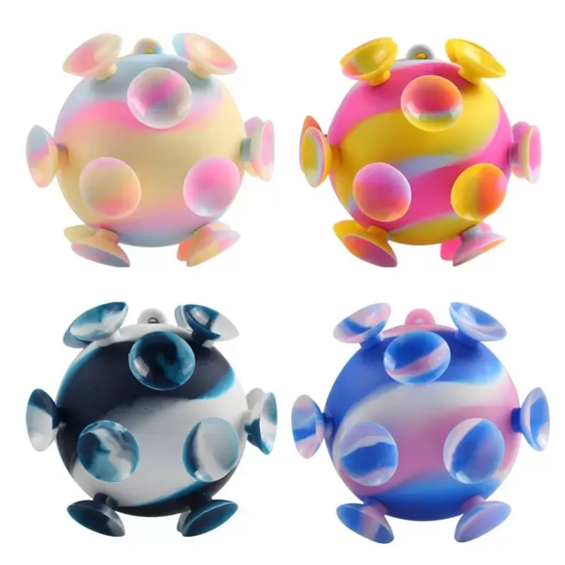 UPS Grijpsterkte sucker bal decompressie knijpspeeltje feestartikelen knijp fidget speelgoed push bubble 3D siliconen tie-dye Fasciale bal snel