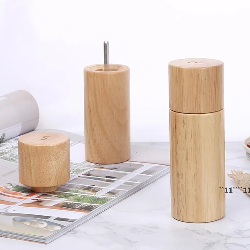 Wooden Salt and Pepper Grinder Set, Manual, 6" for Seasoning, Cooking, Serving, Dining - Gift Mom RRA13419