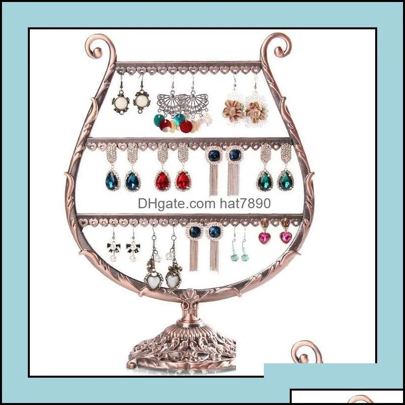Jewelry Stand Packaging Display Vintage Black Copper Earrings Holder Stud Drop Rack Shelf Af Delivery 2021 Neg1L Vt6Ez