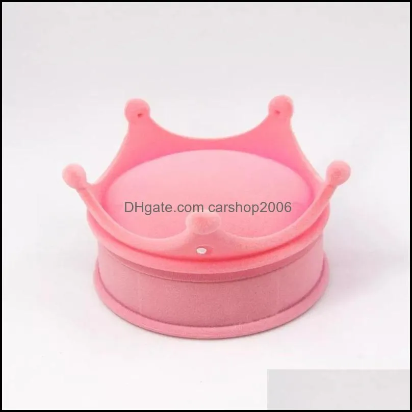 Fashion Small Cute Princess Velvet Ring Packaging Box Holder Earring Stud Pendant Organizer Storage Gift Boxes Cases 913 Q2