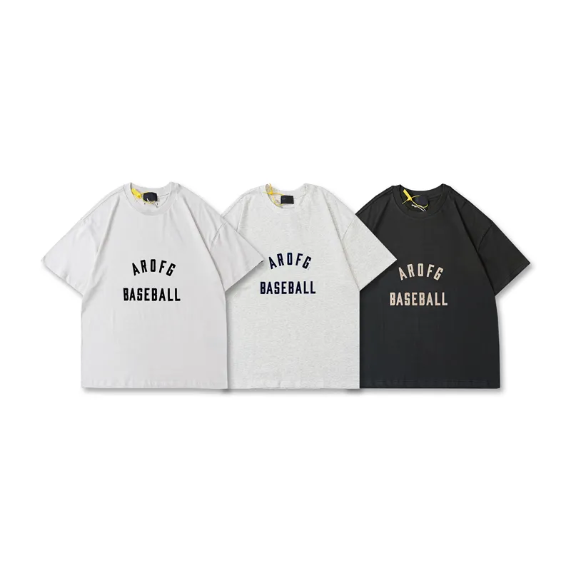 21SS Oversize Baseball 7th Collection Flocking Print Tee Tee Skateboard printemps Summer High Street Tshirt Men Femmes à manches courtes Hip Hop Casual Hop Hop