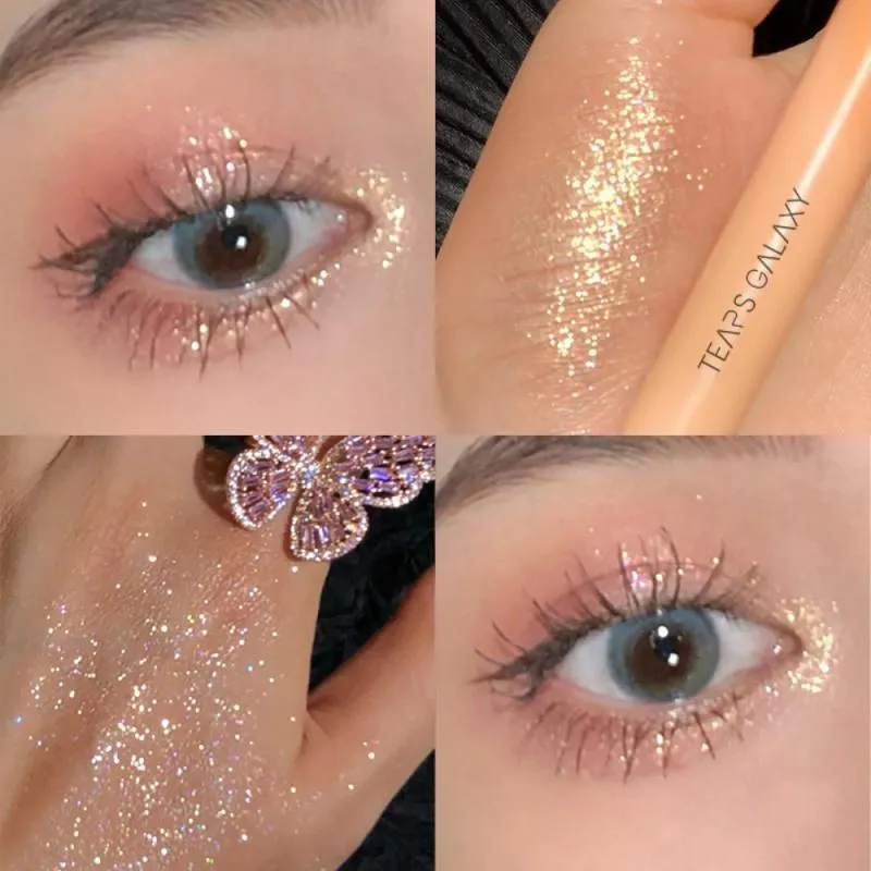 Ögon Shadow Diamond Glitter Silkworm Eyeshadow penna varaktiga vattentäta pärlor glänsande eyeliner gel penna makeup stick kosmeticeye