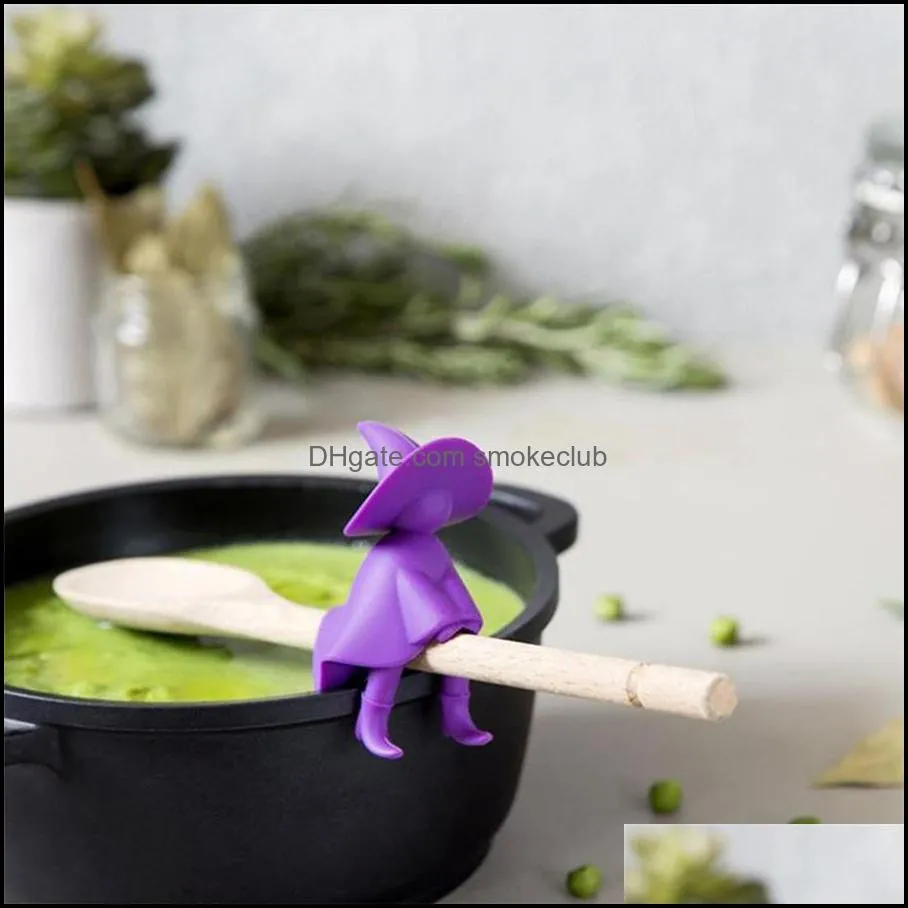 Other Kitchen Tools Creative Silicone Wizard Pot Cover Spill Prevention Kitchen Utility Gadget Witch Preventer