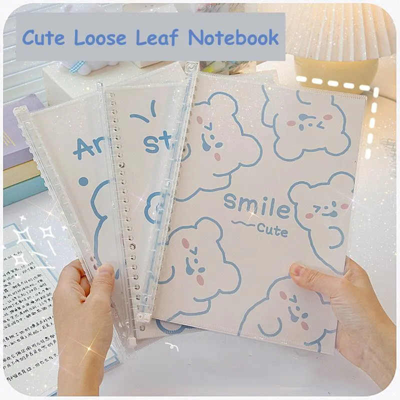 Notepads Start Of School Butter Notebook Book Agenda Binder 30 Flyer Leaf Sprial Word Gift Bear Kawaii B5