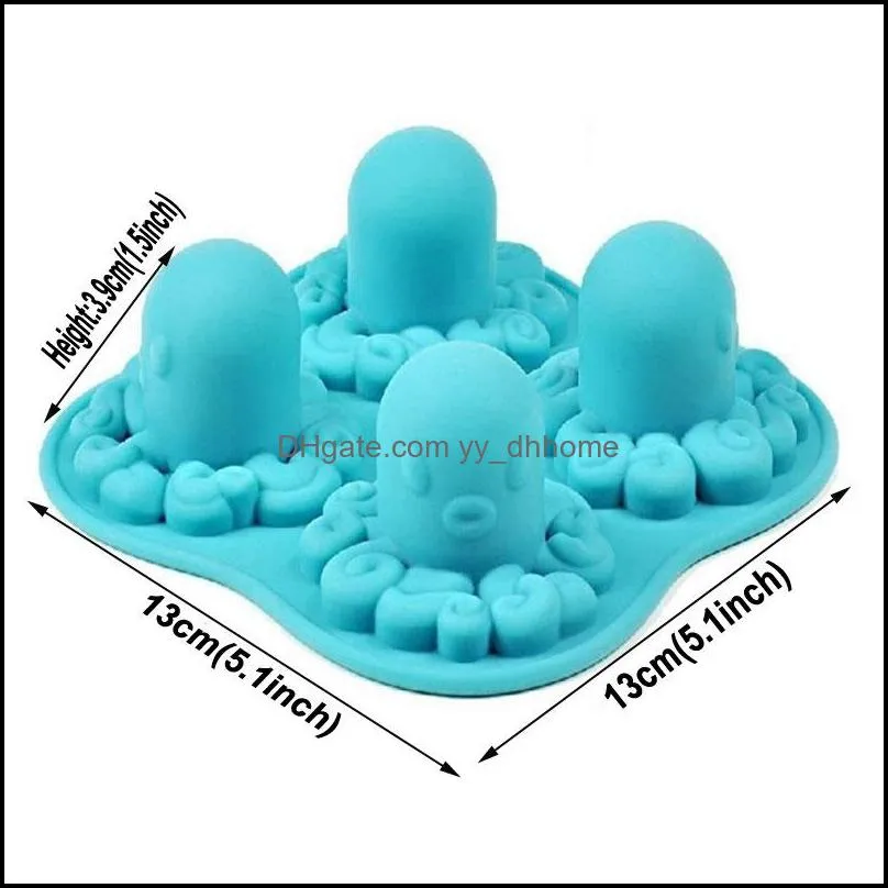 adorable octopus ice mold new creative silicone ice tray mould kitchen bar cooling fruit juice drinking cute ice cream maker vt1516