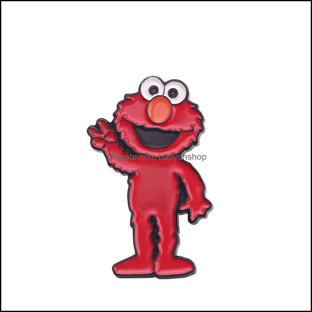 Cute Sesame Street Badge elmo cookie monster metal anime cartoon broochs Backpack Lapel pin Men Enamel Brooch cosplay gift