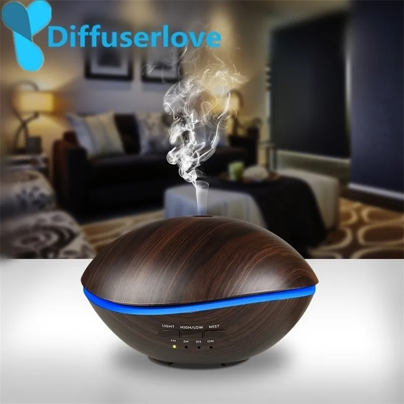 Diffuserlove 500ML LED lampada aria ultra umidificatore per la casa olio essenziale diffusore atomizzatore deodorante Mist Maker casa Y200416