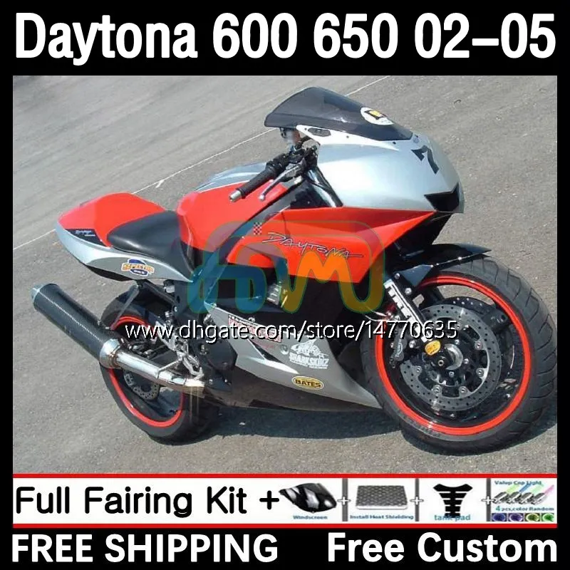 Daytona650 Daytona600のOEMボディ2002-2005ボディワーク7DH.214 Daytona 650 600 CC 600cc 650cc 02 03 04 05 Daytona 600 2002 2003 2004 2005 ABSフェアリングキットレッドシルブリー