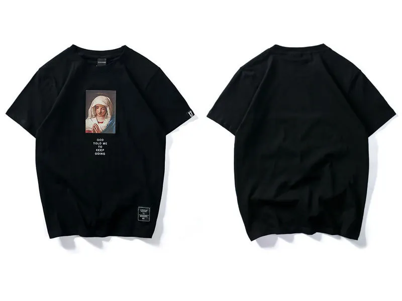 Virgin Mary Printed Short Sleeve T Shirts 2