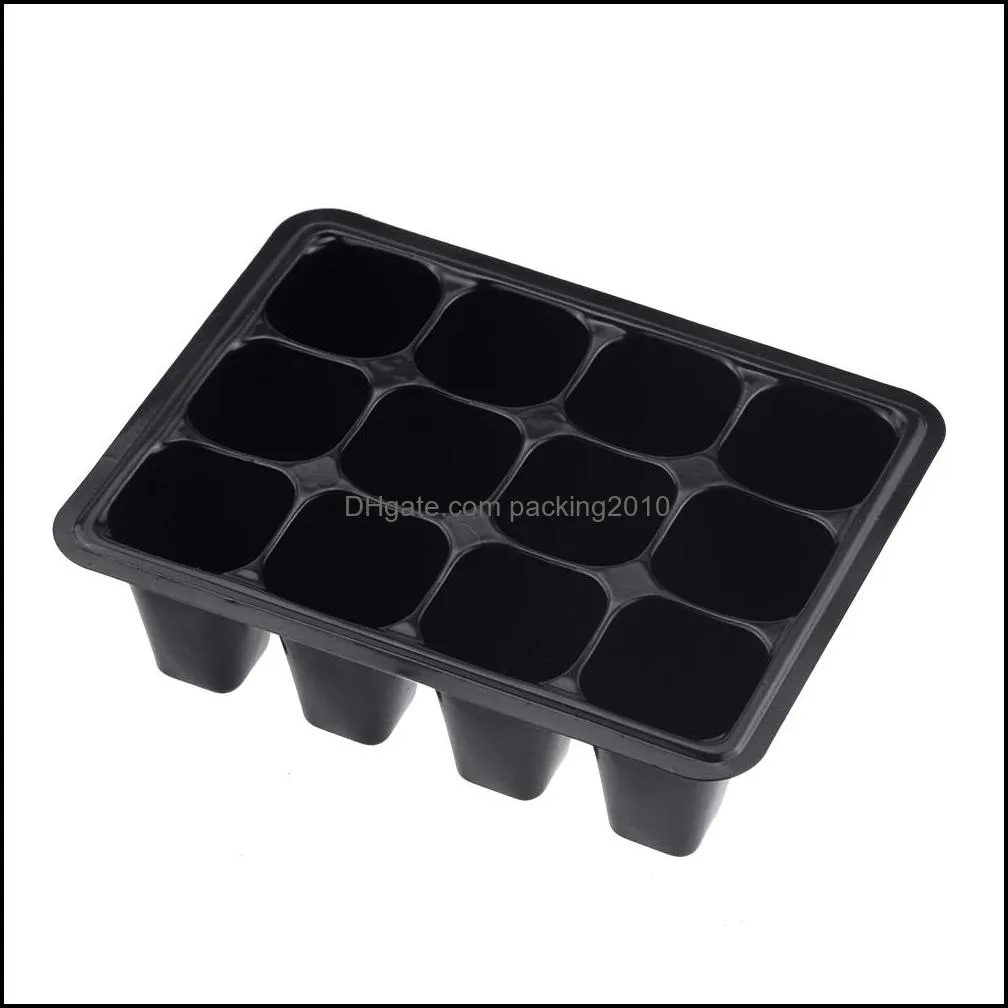 6/12 Plastic Nursery Pots Flower Planting Seed Tray Kit Plant Germination Box with Dome and Base Garden Grow Box Gardening Supplies