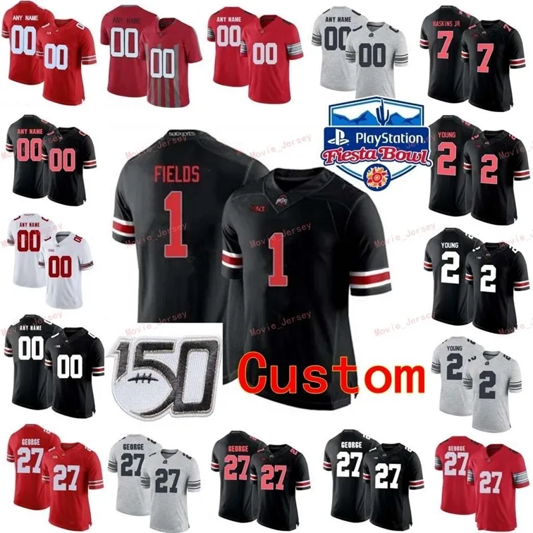 Nik1 Dikişli Özel 21 Parris Campbell Jr.25 Mike Weber 27 Eddie George 28 Ronnie Hickman Ohio State Buckeyes College Women Jersey