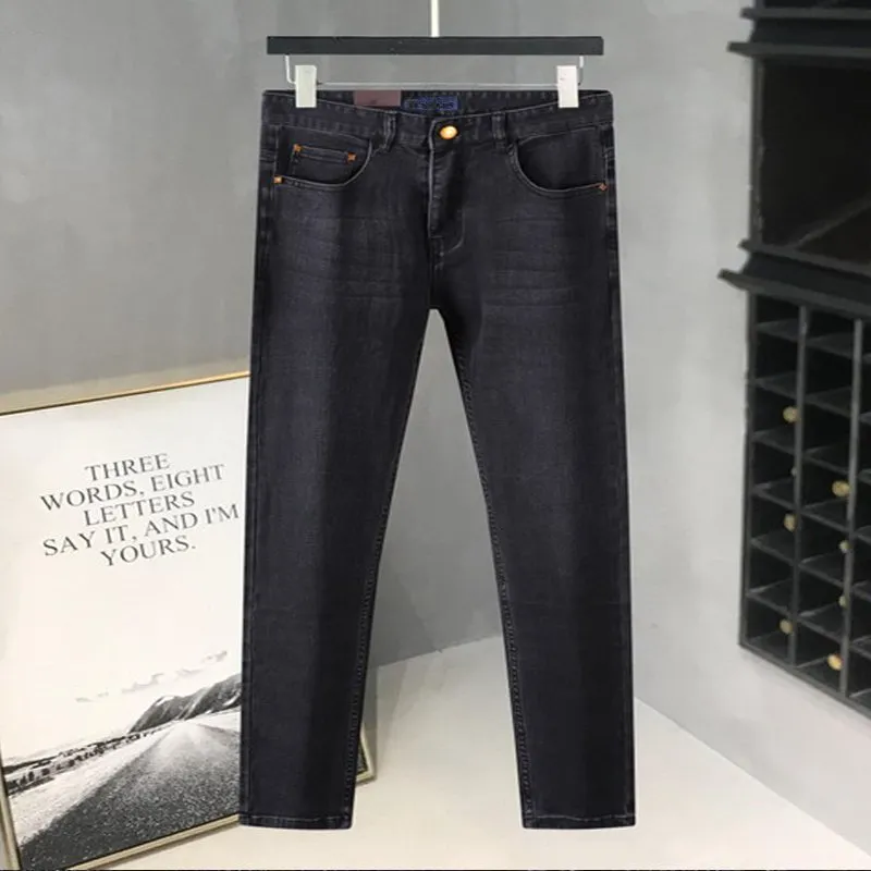 2023 Men's Jeans Biker Jeans V Brand Luxury Designer pants High Street Straight Jean Mens Blue Jeans Washed Big Hole Zipp244Q