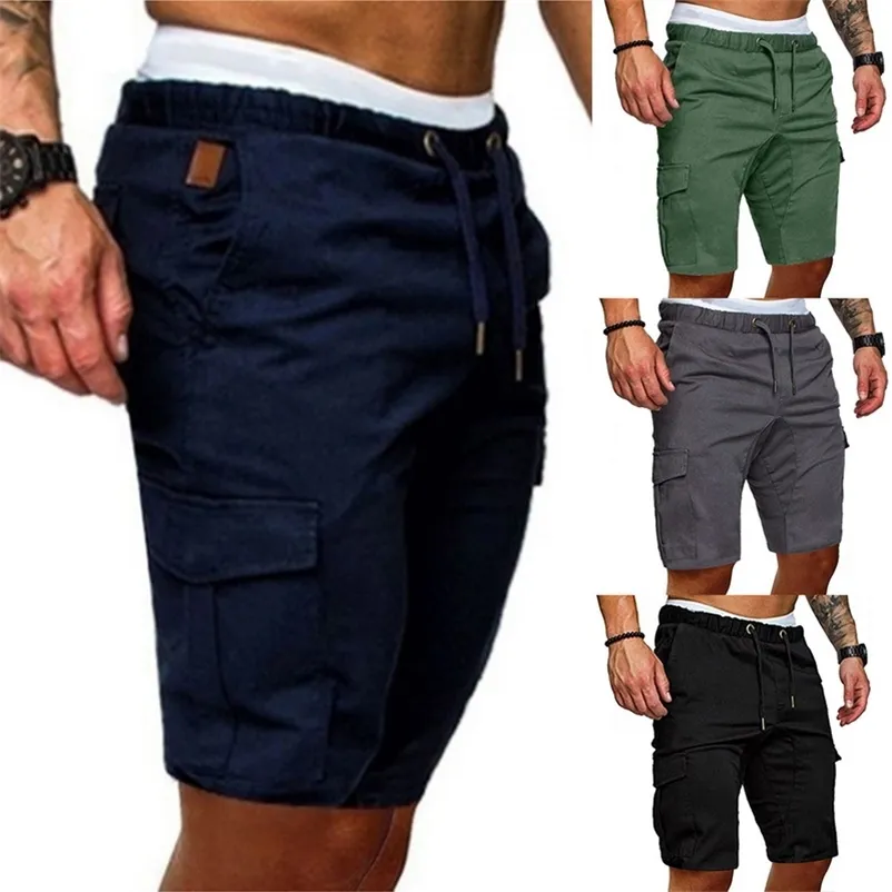 Moda masculino shorts de verão esportes de ginástica de ginástica calças de cargo calças de jogger masculino
