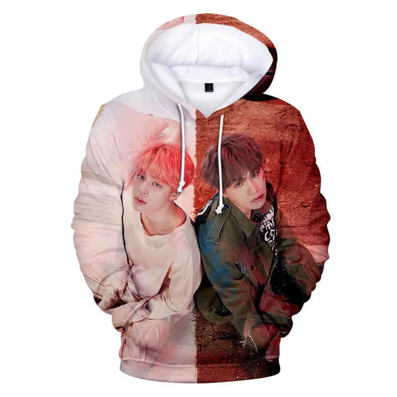 Sweat à capuche Kpop 3d pour hommes/femmes, pull à manches longues, mode coréenne, Harajuku, Streetwear K-pop, nouvelle mode coréenne