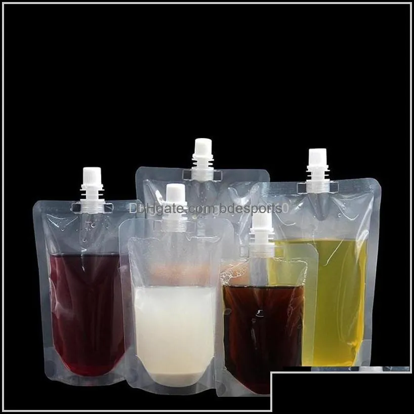 Förpackningspåsar Office School Business Industrial 100 ml 200 ml 250 ml 300 ml 380 ml 500 ml tom standup Plastiska dryck Packaging Påspåse f