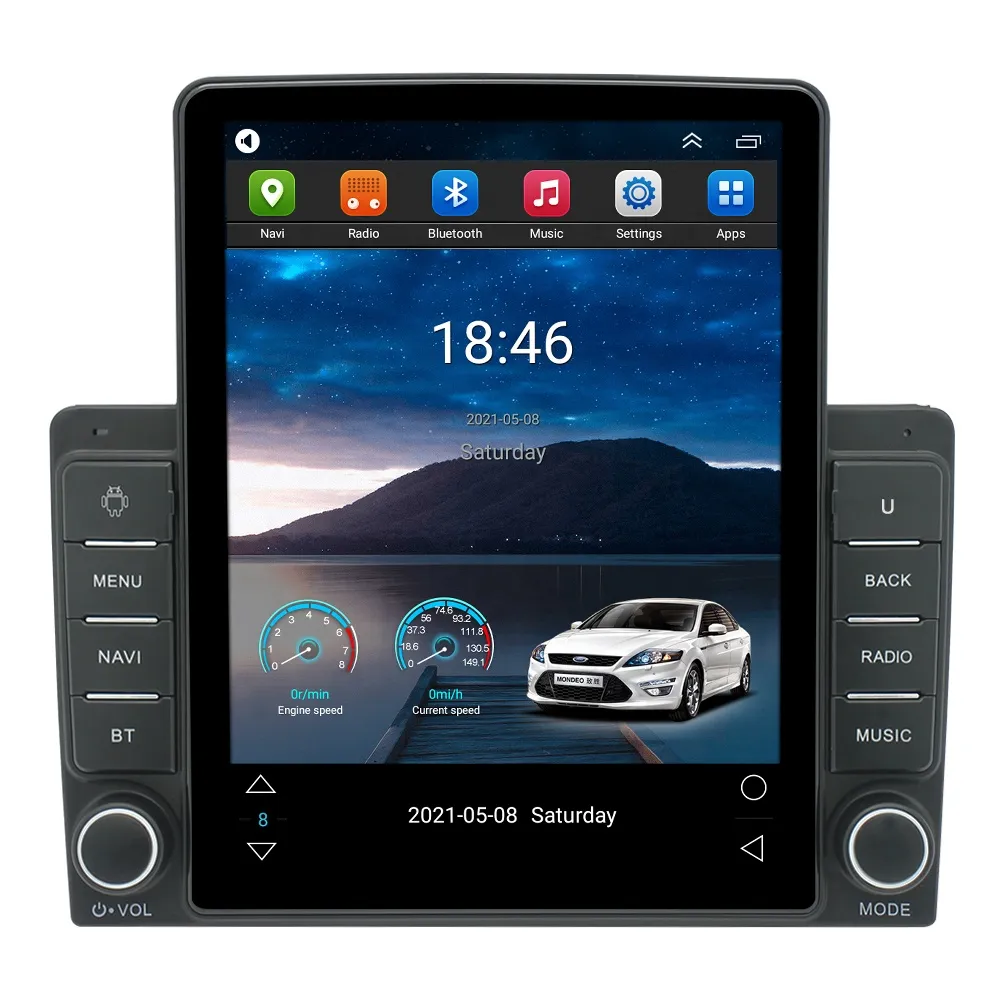 Evrensel 2 Din Araba Video Radyo Dikey Kafa Ünitesi 9.7 inç Android 10.0 Dokunmatik Ekran Stereo GPS Navigasyon DVD Oynatıcı Yüksek Kalite