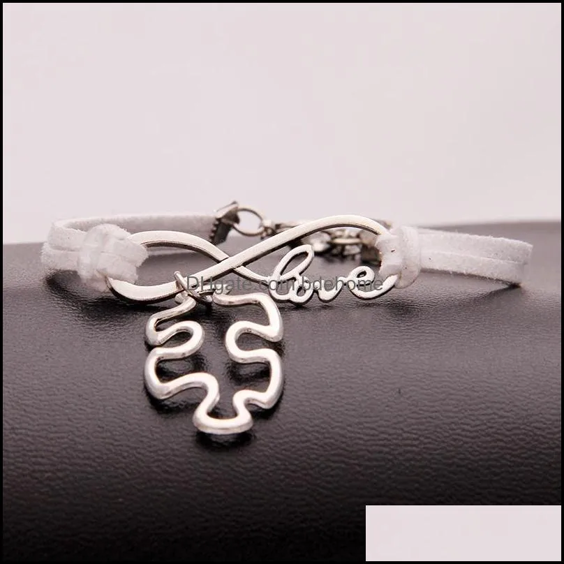 Autism Awareness Puzzle Piece Charm Bracelets infinity Love Wish velvet Rope Wrap Bangle For women Men Fashion Friendship Jewelry