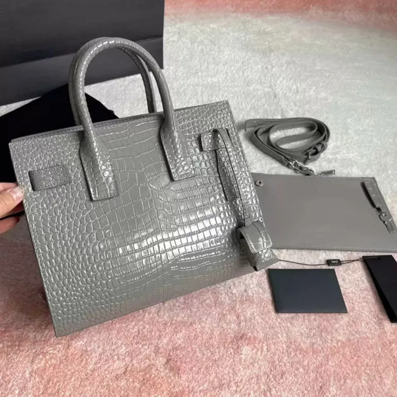 Sac de jour crocodile borse per cereali di moda da donna in pelle borse a spalle alligatore di lusso