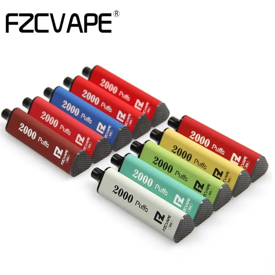 Аутентичные FZCVAPE MAX одноразовые E сигарета 20 Параметры 2000 Средства 1000 мАч 5ML предварительно заполненный треугольник Vape Pen Pod Stick Vaape Bar Sys300o