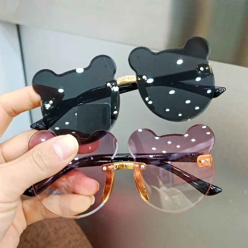 Mode Enfants Lunettes De Soleil Bébé Anti Rayonnement Lunettes De Soleil Fille Garçon Mignon Ours De Bande Dessinée Anti 220705