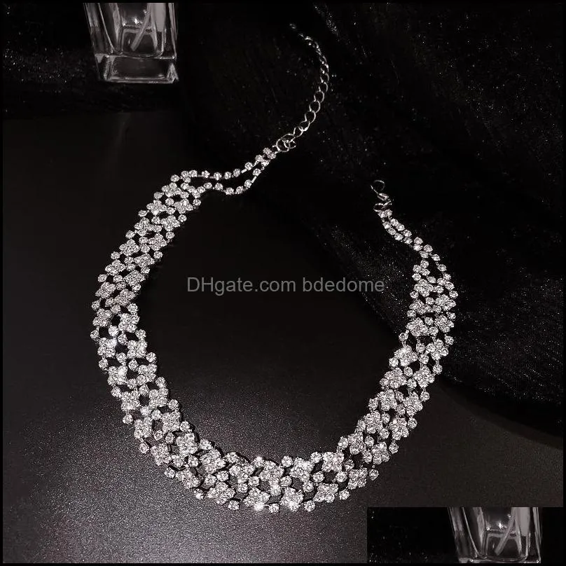 chokers korea fashion full diamond necklace trend personality clavicle chainchokers