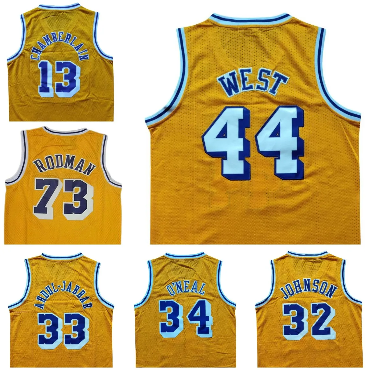 Retro Mens Basketball Jersey Dennis Rodman Kareem Shaq Johnson Stitched