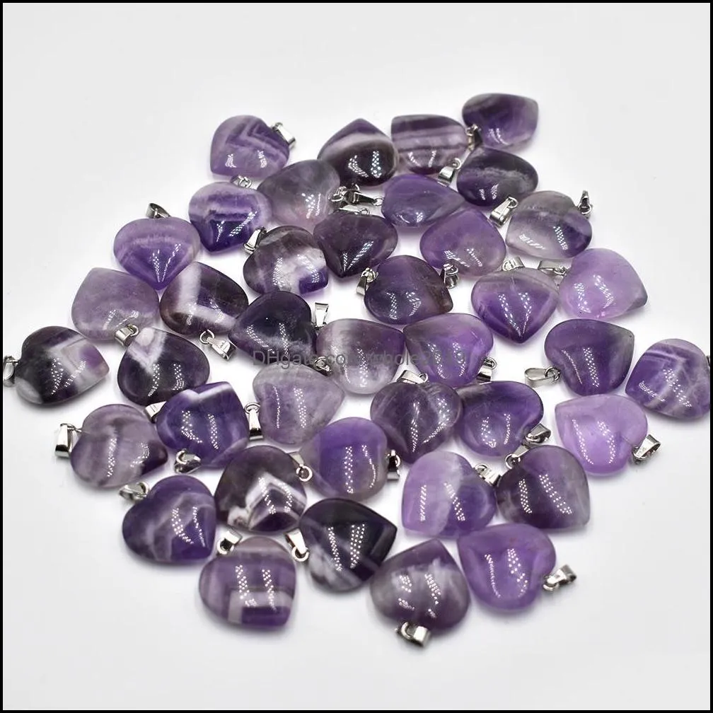 20mm love stone bead pendant charm natural stone stripe amethyst diy jewelry making lady gift