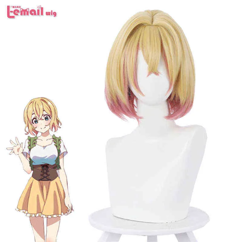 L-e-post Peruca de Cabelo Sintético Kanojo Okarishimasu Asami Nanami/Sarashina Ruka/Kinoshita Kazuya Cosplay Curto Resistente AO220505