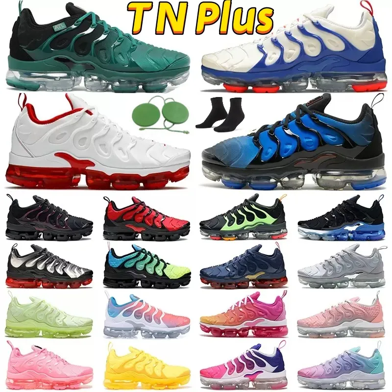 TN Plus Buty do biegania Mężczyźni Kobiety Czarny Bubblegum Żółtko Wiśnia Chłodny Szary Neon Oliwkowy Czysta Platyna Ciemnoniebieski Męskie Damskie Sportowe Trampki Trampki duży rozmiar 36-47 T1