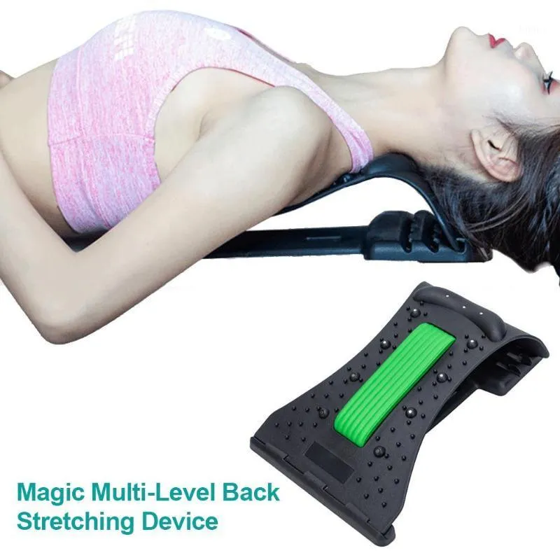 Accessories Multi-level Back Stretching Device Massager Lumbar Support Stretcher With Magnetic Acupressure Points For Home Gym Dropship