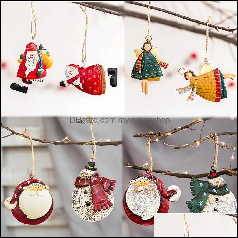 christmas decorations tree hanging pendant cute santa snowman doll cartoon angel xmas gift year 2022 navidad for