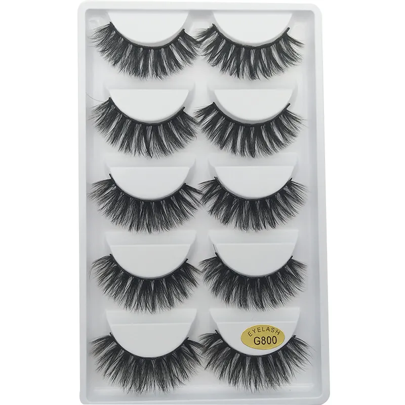 Novo Manga Mink Falso Eyelashes G800 Natural Espesso EyelashesForeign Comercial Source Eyelashes Comércio atacado 3D Maquiagem cílios