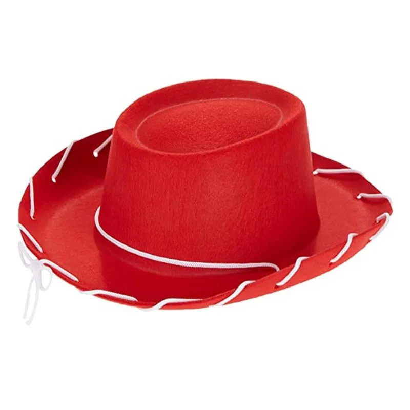 Berets Children Brown Red Felt Woody Cowboy Hat Adjustable Western Big Brimmed From 11 34 DHgate