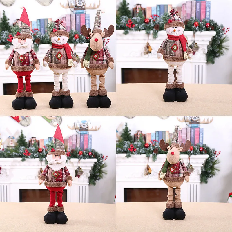 Stretch Doll Pupazzo di neve Babbo Natale Decorazioni di buon Natale per la casa Ornamento di Natale Regalo natalizio Decorazioni per l'albero di Natale Anno 201203