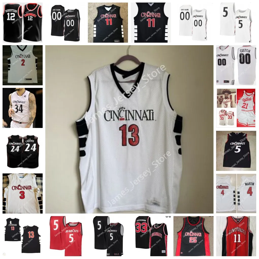 Баскетбольные майки NCAA Custom Cincinnati Bearcats 33 Лэнс Стивенсон 11 Гэри Кларк 34 Джаррон Камберленд 4 Кеньон Мартин 14 Оскар Робертсон 27 Джек Твайман Джерси