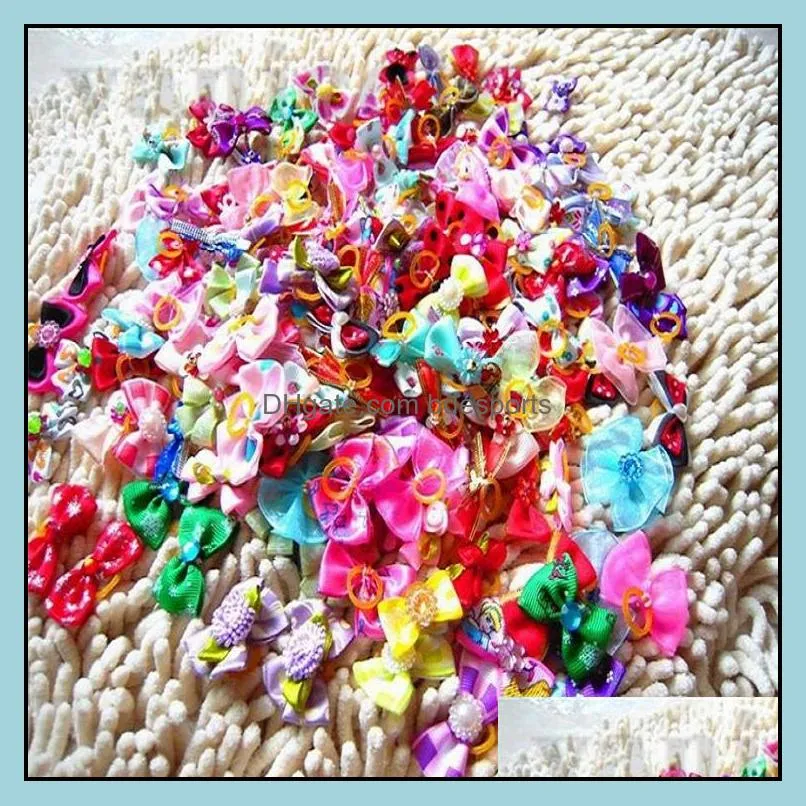 Newest Mix Designs Rhinestone Pearls Style dog bows pet hair bows dog hair accessories grooming products Cute Gift ZC094